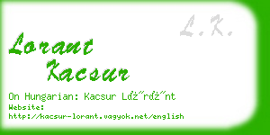 lorant kacsur business card